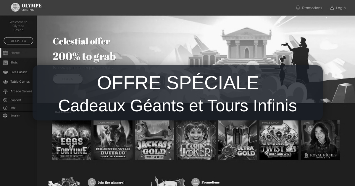 Olympe Casino et son bonus de bienvenue : montant et conditions